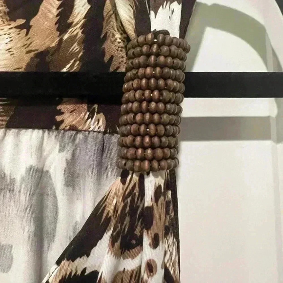 LENNIE BY NINA LEONARD FLOWY ANIMAL PRINT MAXI DRESS SIZE M - Picture 4 of 6